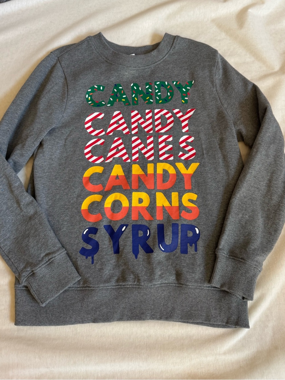 Hanna Andersson Gray Sweatshirt with Multicolor Candy Graphic